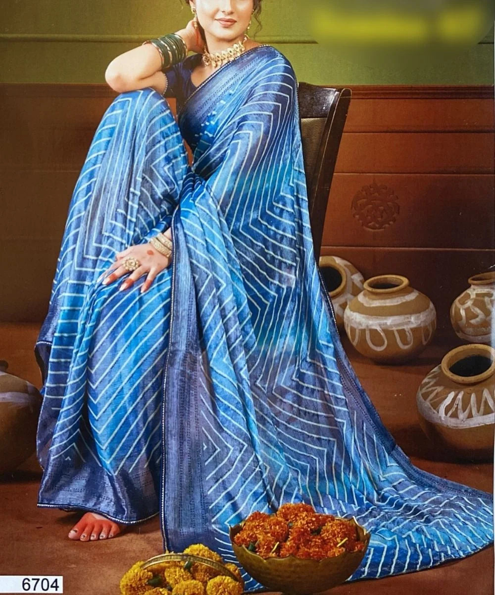 Elegant Blue Designer Saree