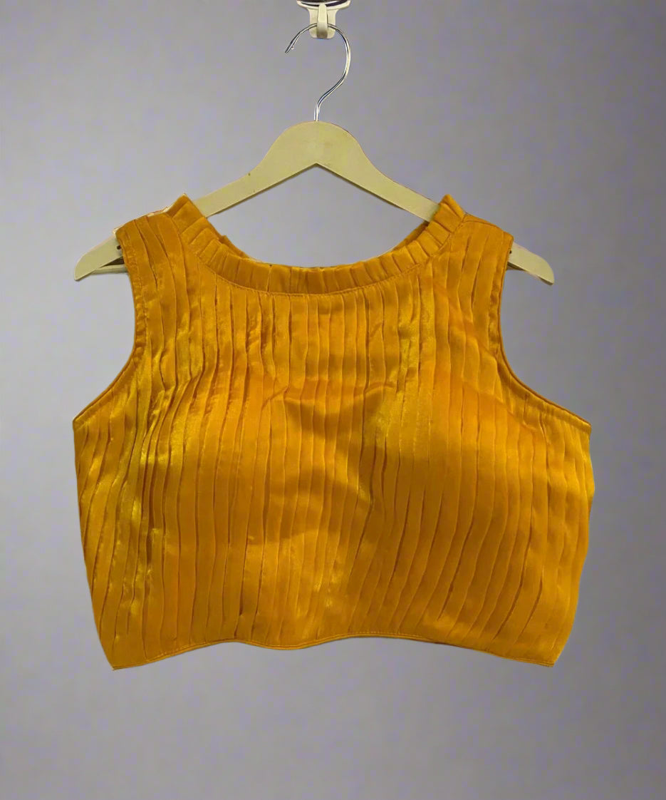 Yellow Colored Self-Designed Blouse