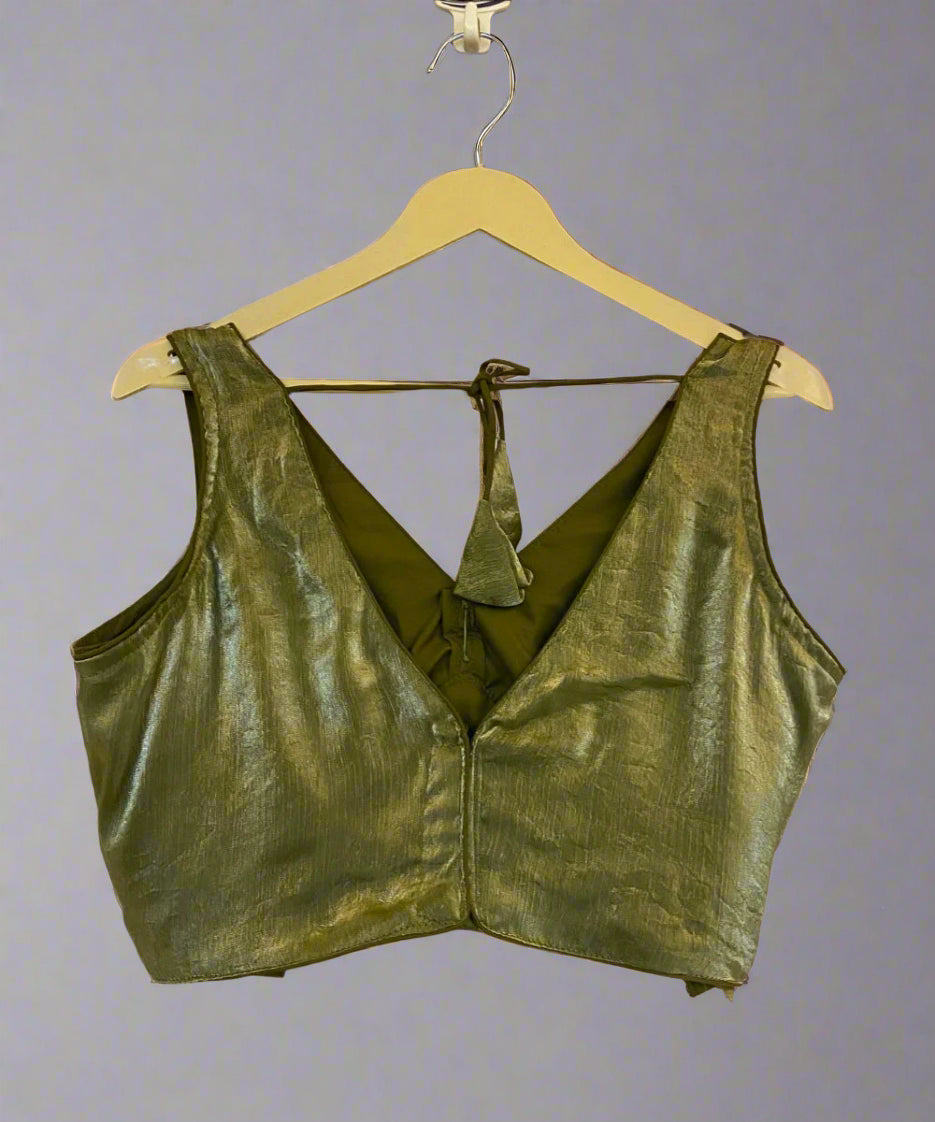 Moss Green Sleeveless Blouse