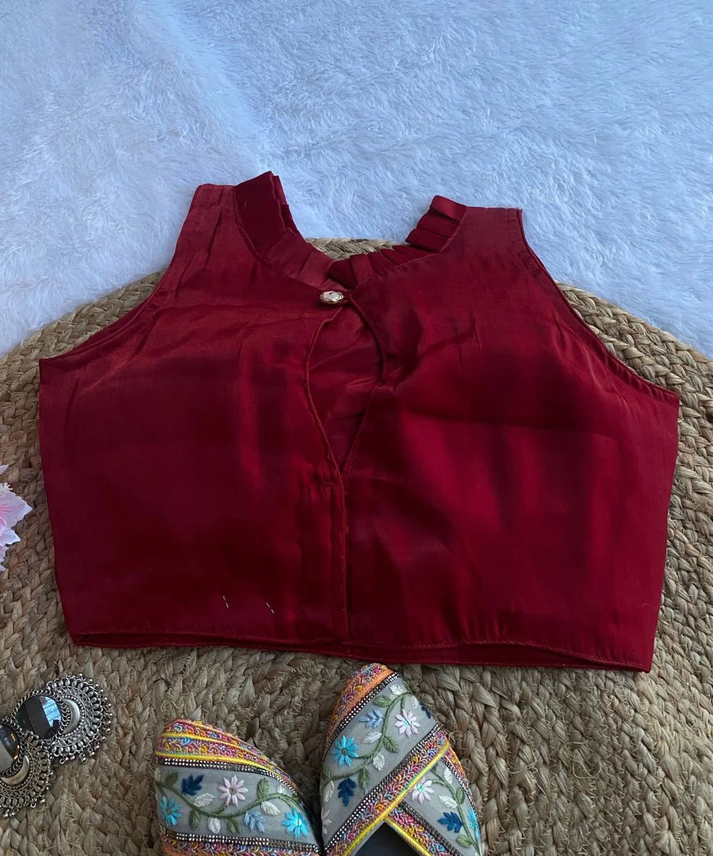 Maroon Colored Self-Designed Blouse