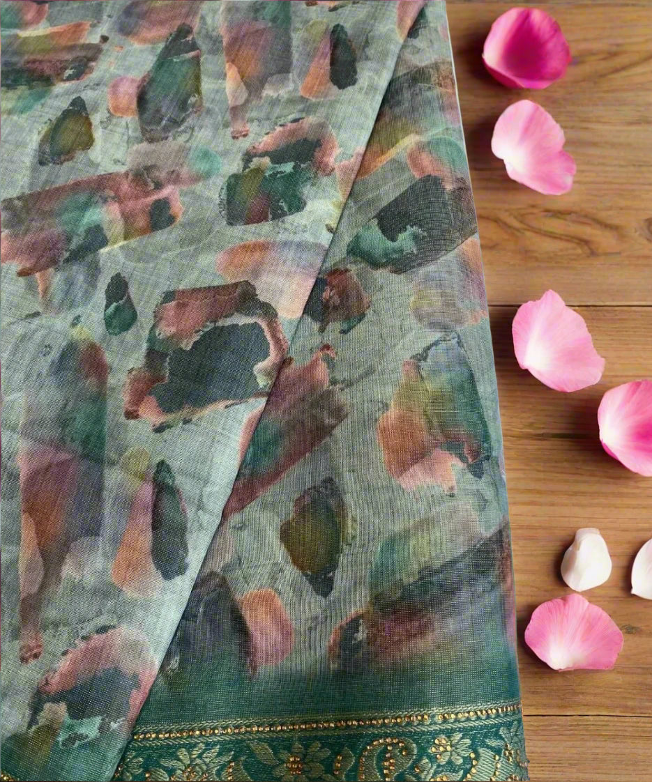 Formal Printed Saree for Girls