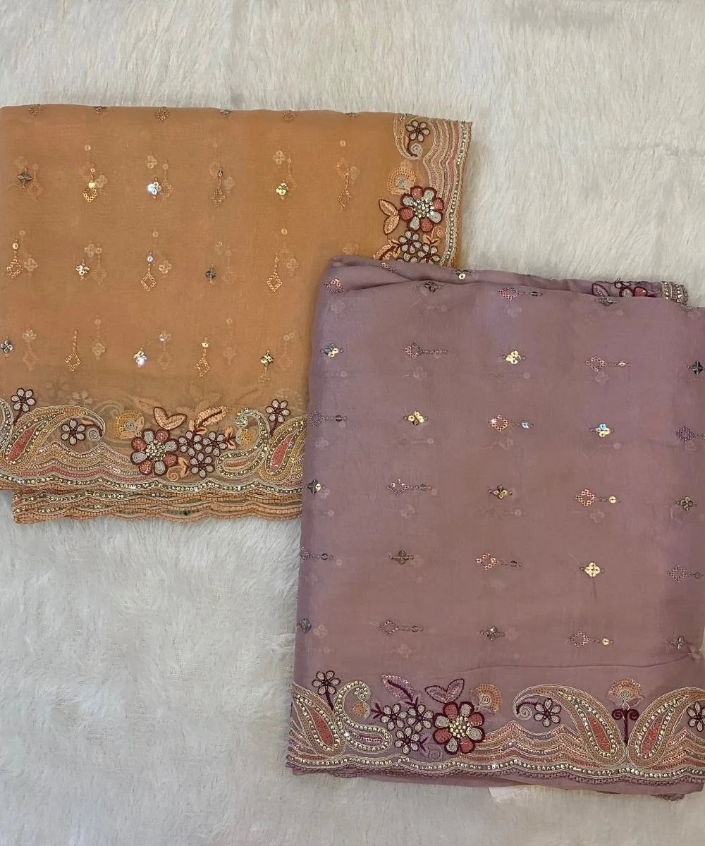 Paisley Embroidered Saree