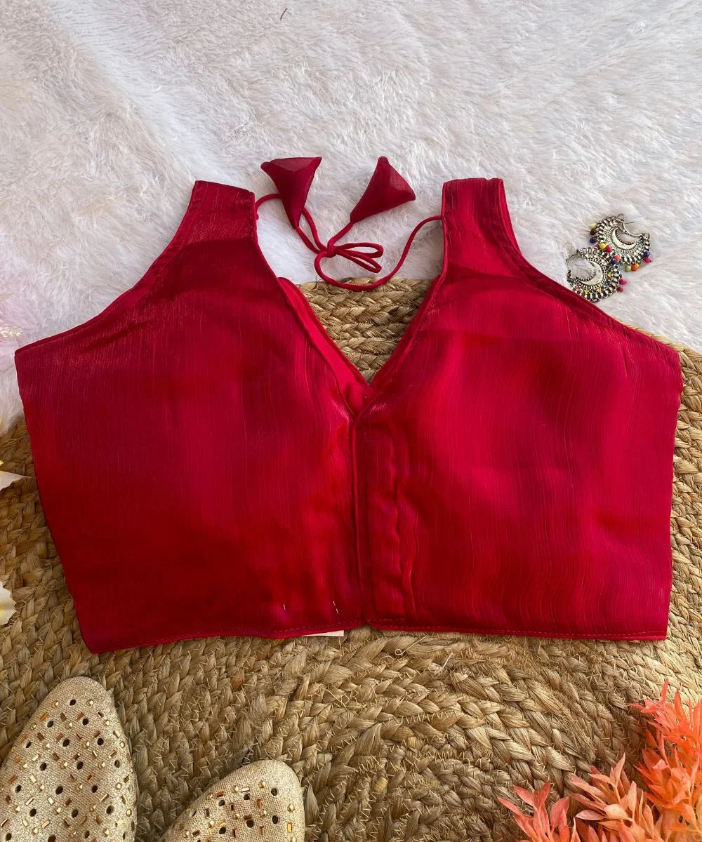 Red Self-Designed Blouse