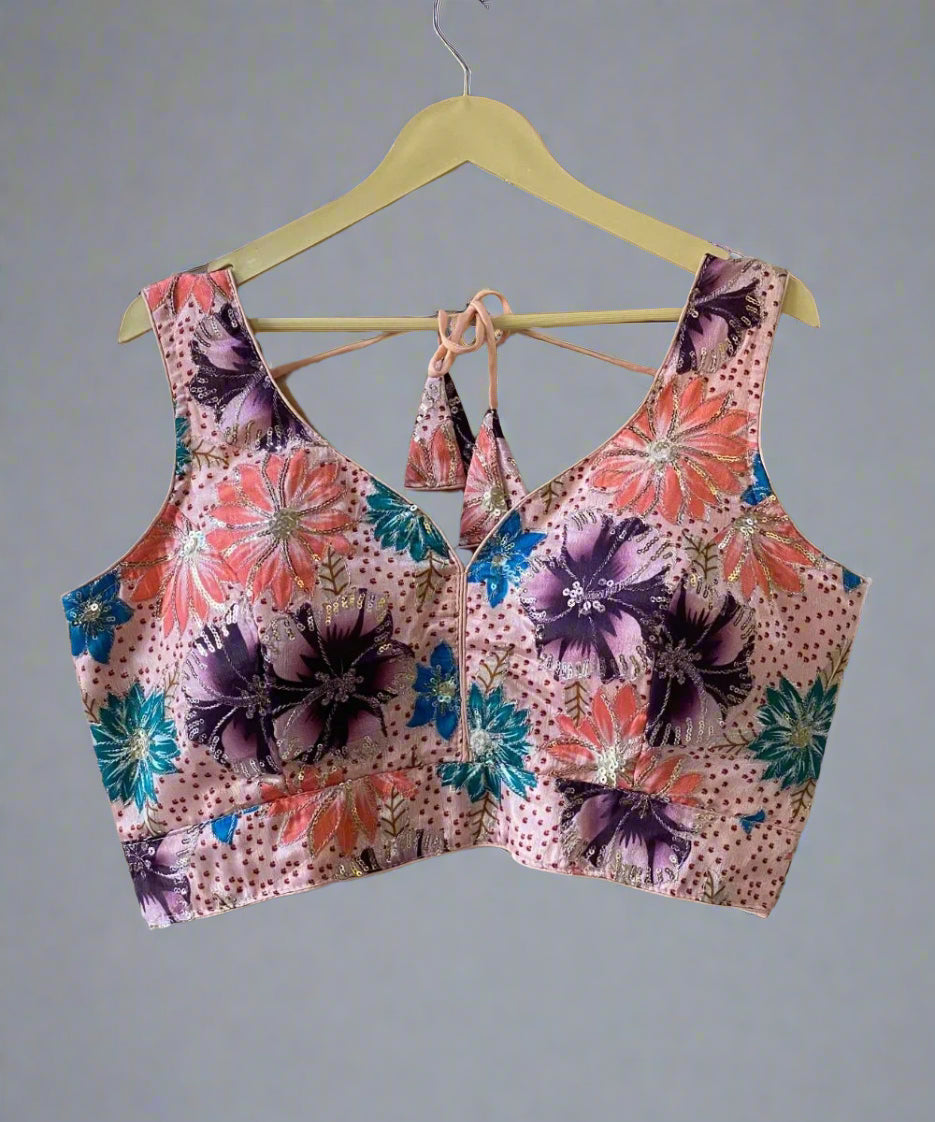 Pink Colored Floral Printed Blouse