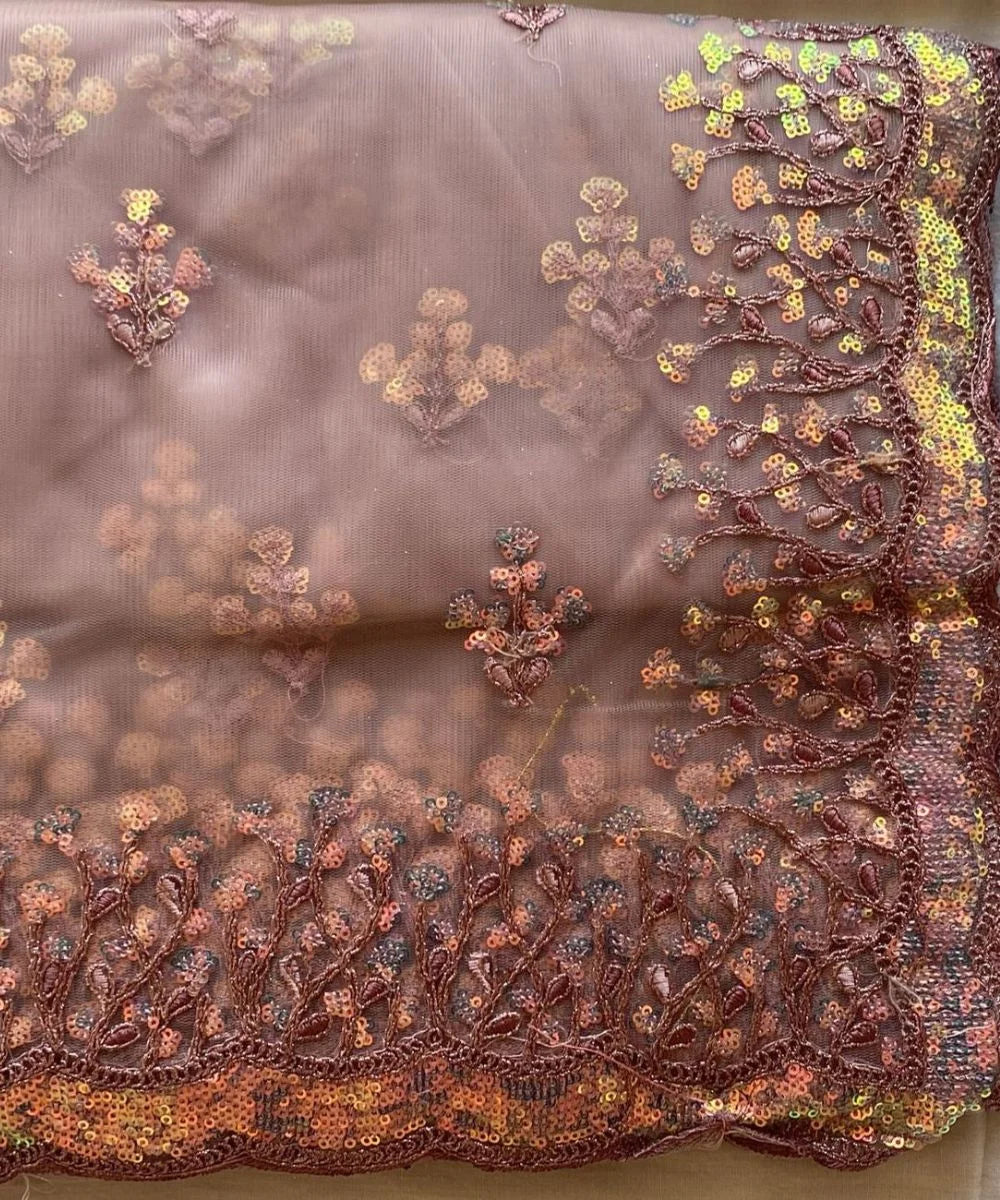 Sequin Bloom Net Saree
