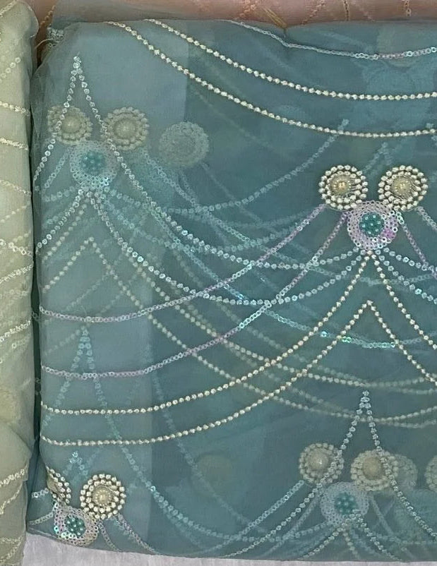 Pearl Work Net Occasion Saree