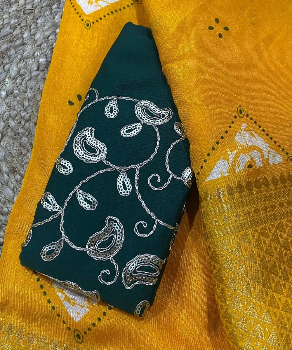 Elegant Yellow Bandhej Saree