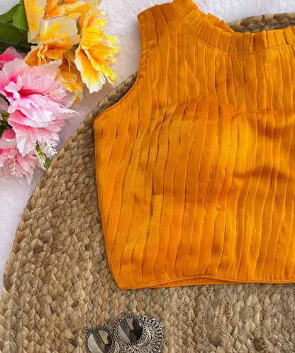 Yellow Colored Self-Designed Blouse