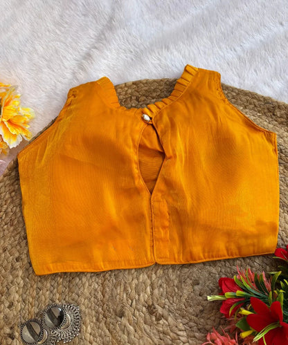 Yellow Colored Self-Designed Blouse