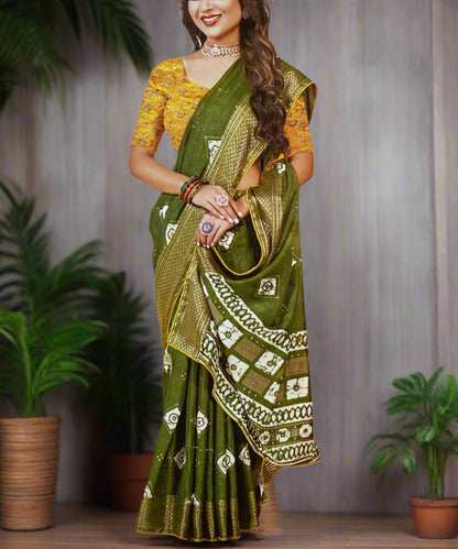 Graceful Green Saree for Occassions