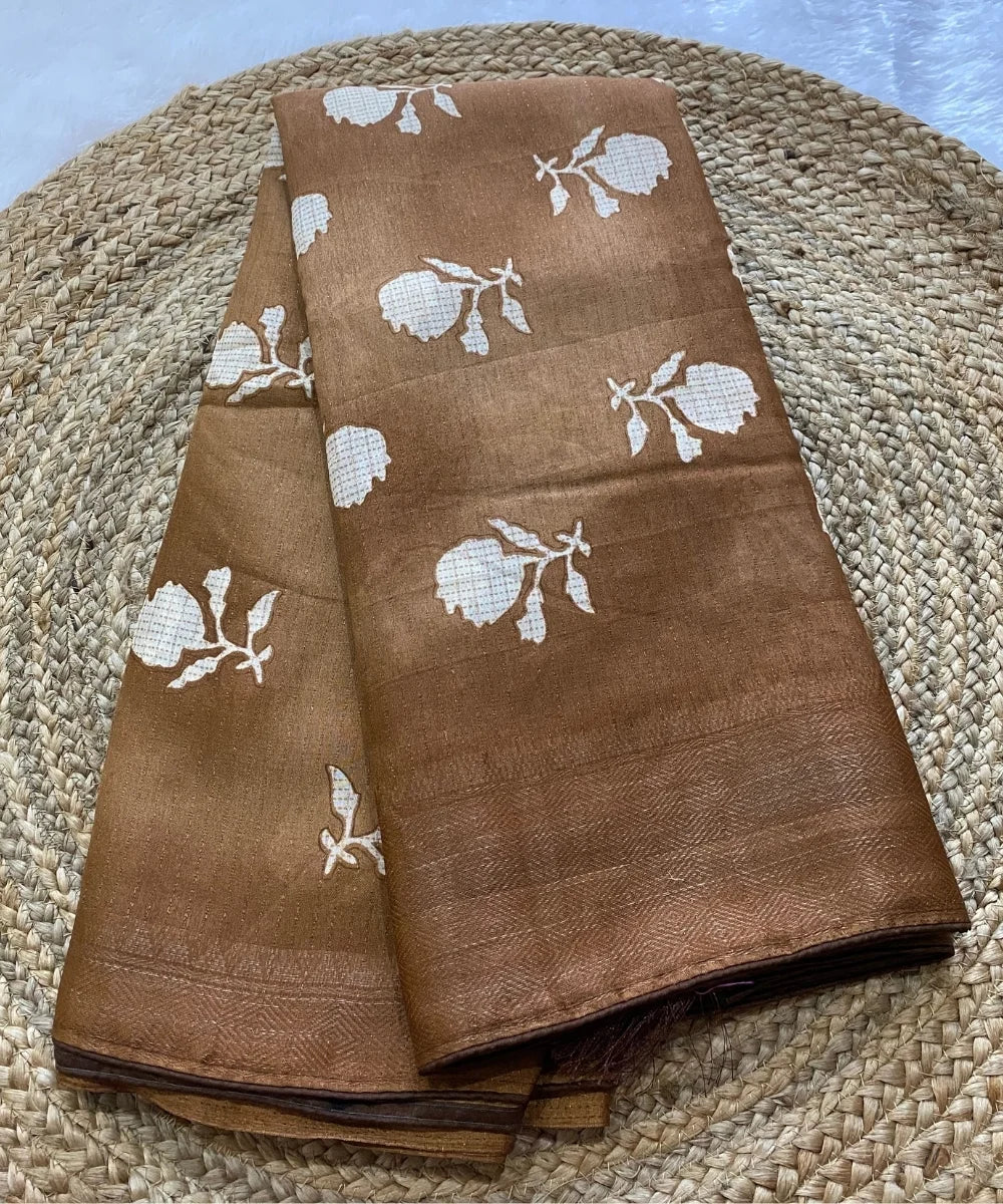 Floral Zari Border Saree