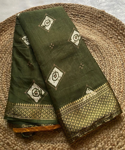 Graceful Green Saree for Occassions