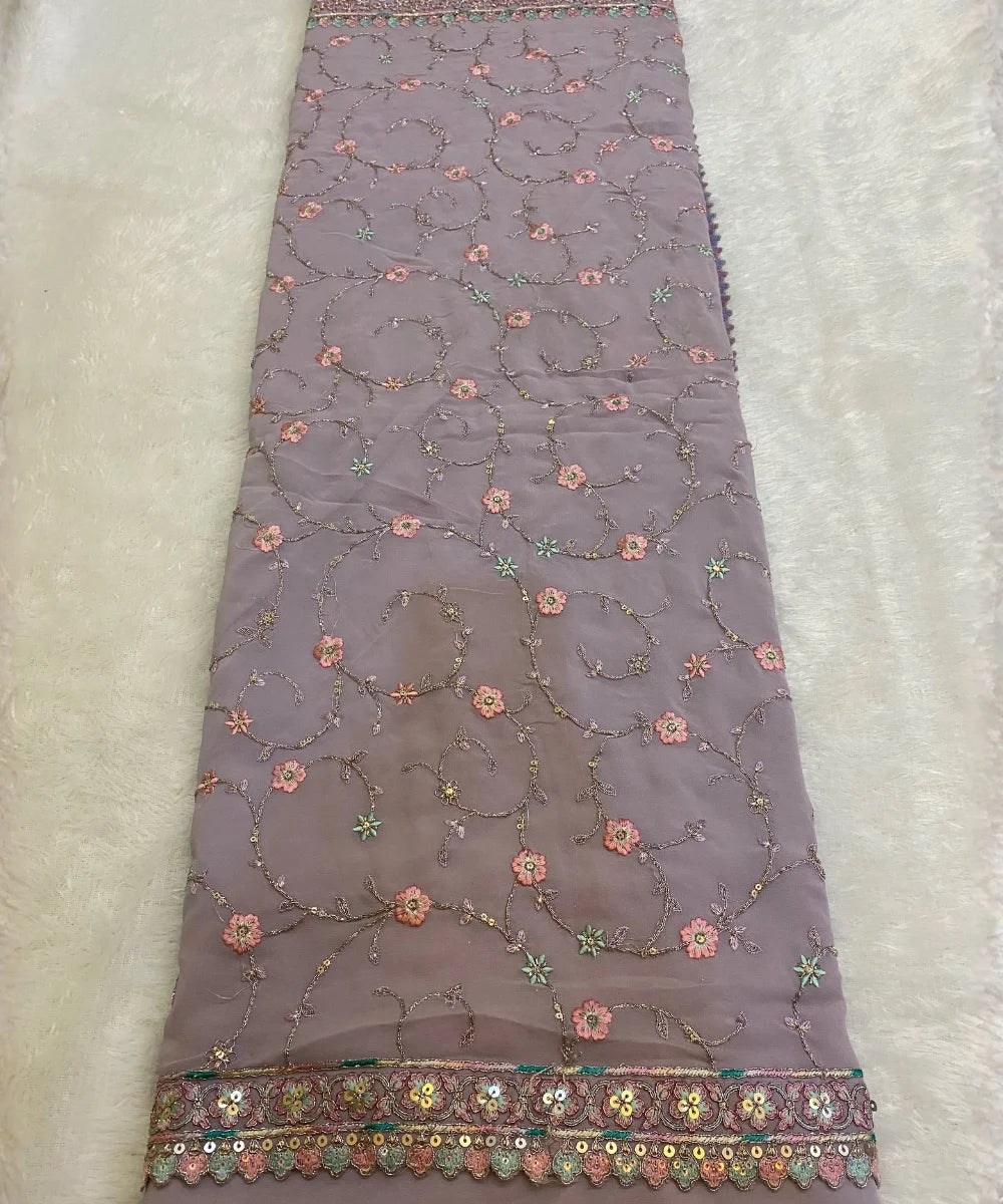 Premium Occasion Saree with Floral Embroidery | Wedding & Sangeet Wear
