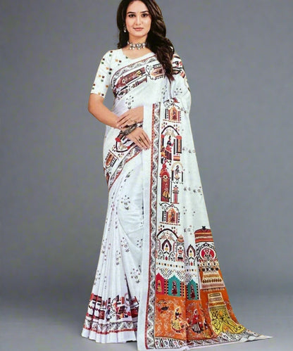 Chic White Saree for Working Women