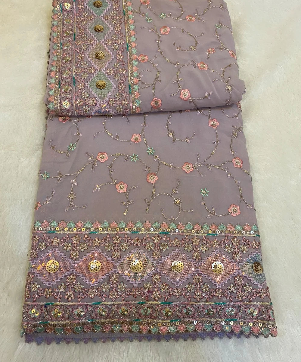 Premium Occasion Saree with Floral Embroidery | Wedding & Sangeet Wear