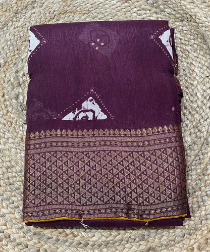 Timeless Wine Colored Bandhej Saree