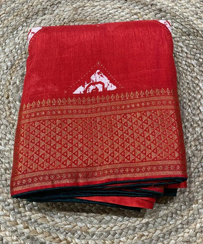 Red Bandhej Saree Online
