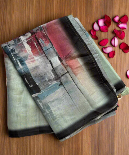 New Abstract Print Saree