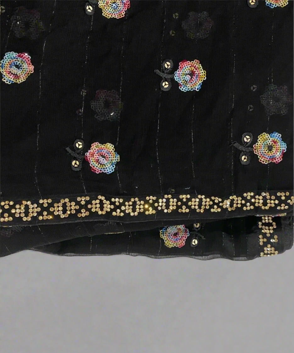 Black Chiffon Saree for Cocktail Party