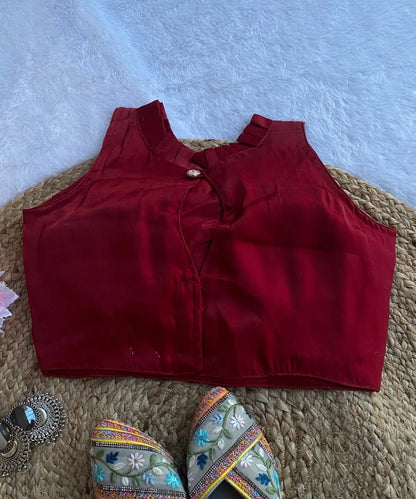 Maroon Colored Self-Designed Blouse