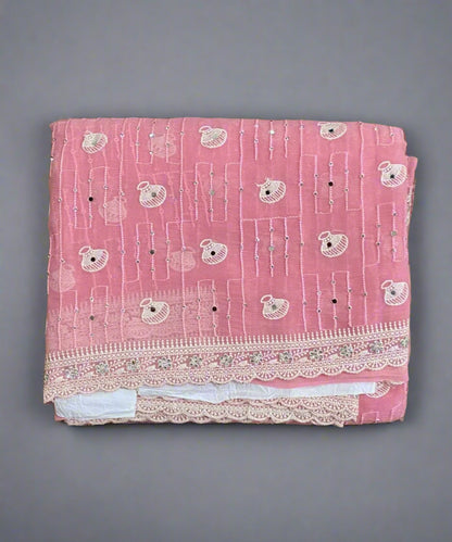 Blush Pink Chiffon Saree