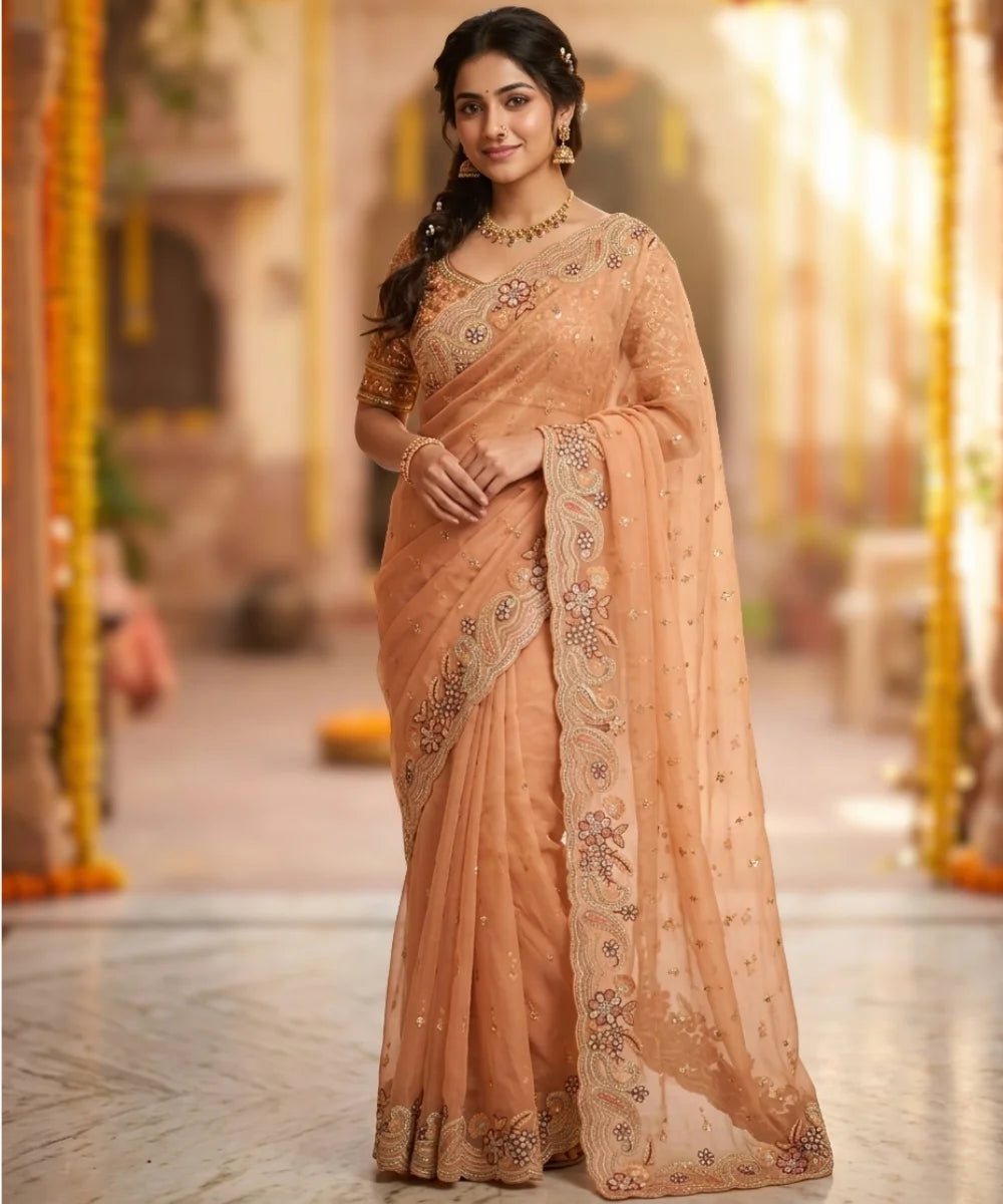 Paisley Embroidered Occasion Saree
