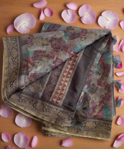 Silk Blend Printed Saree