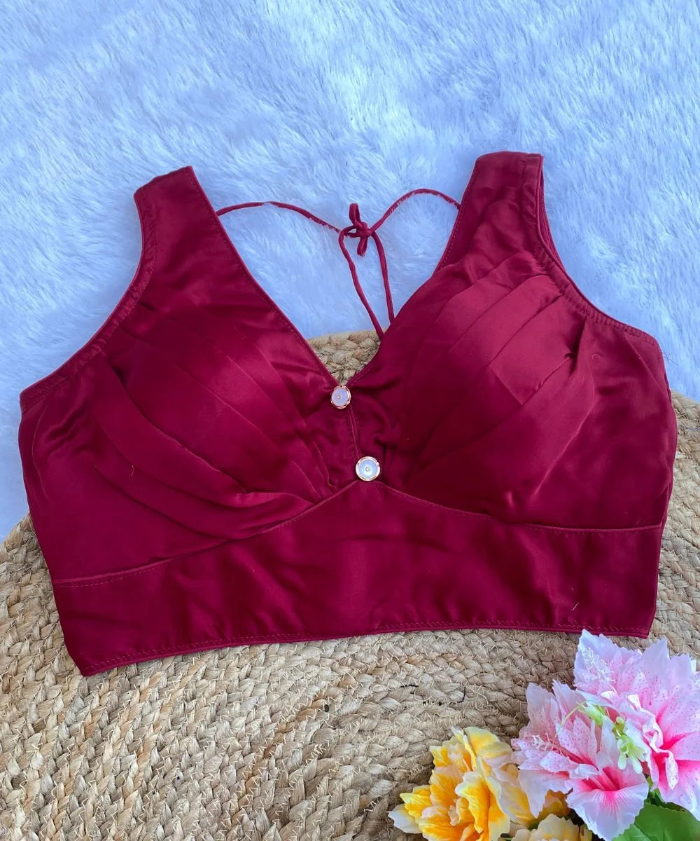 Red Colored Sleeveless Blouse