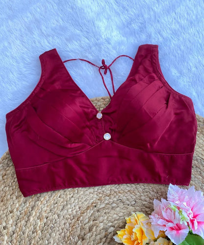 Red Colored Sleeveless Blouse