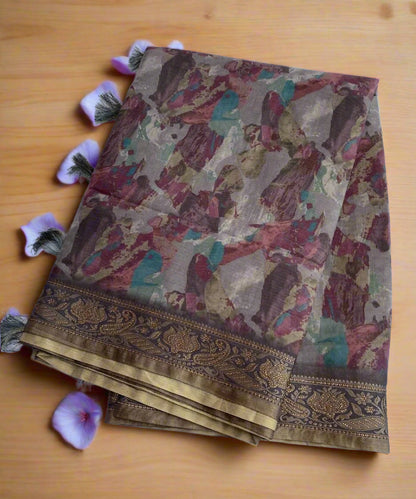 Silk Blend Printed Saree