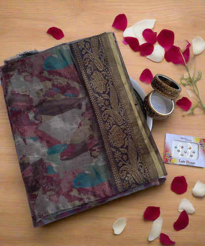 Silk Blend Printed Saree