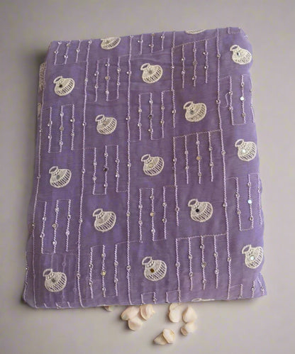 Lavender Chiffon Saree