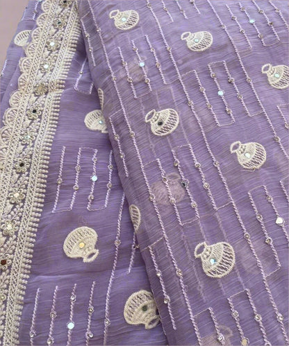 Lavender Chiffon Saree