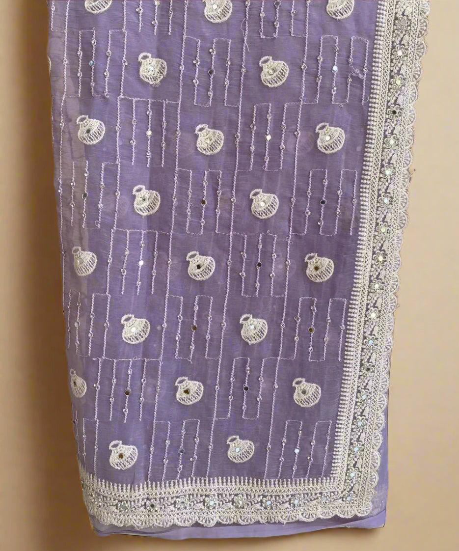 Lavender Chiffon Saree
