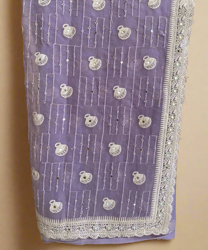 Lavender Chiffon Saree
