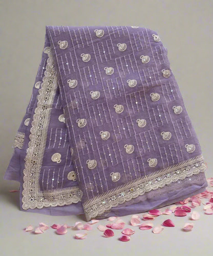 Lavender Chiffon Saree