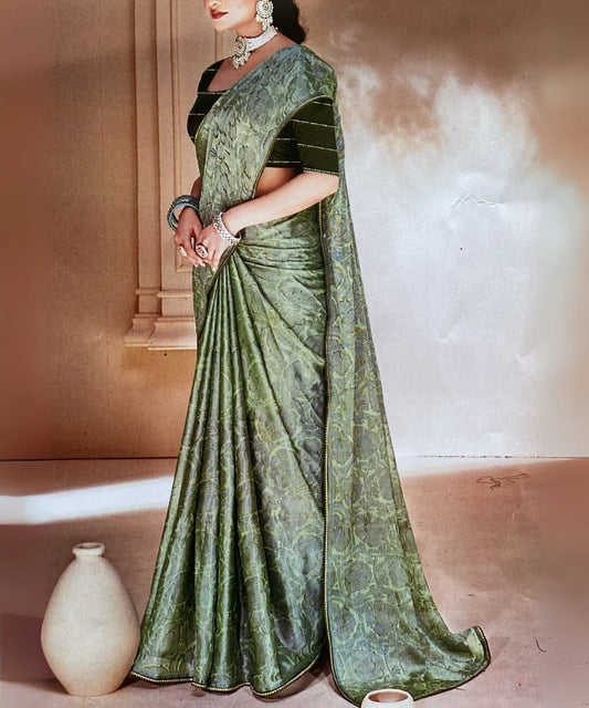 Radiant Bloom Print Saree