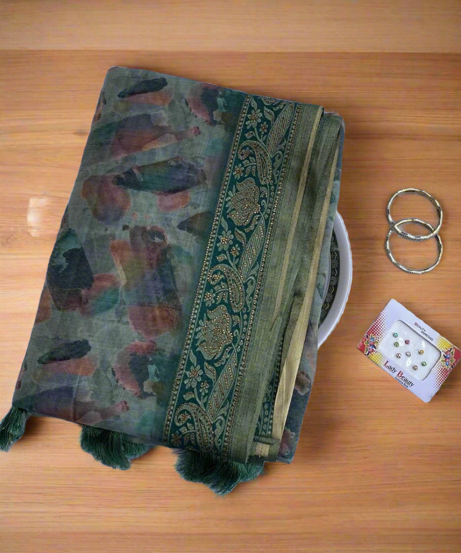 Formal Printed Saree for Girls