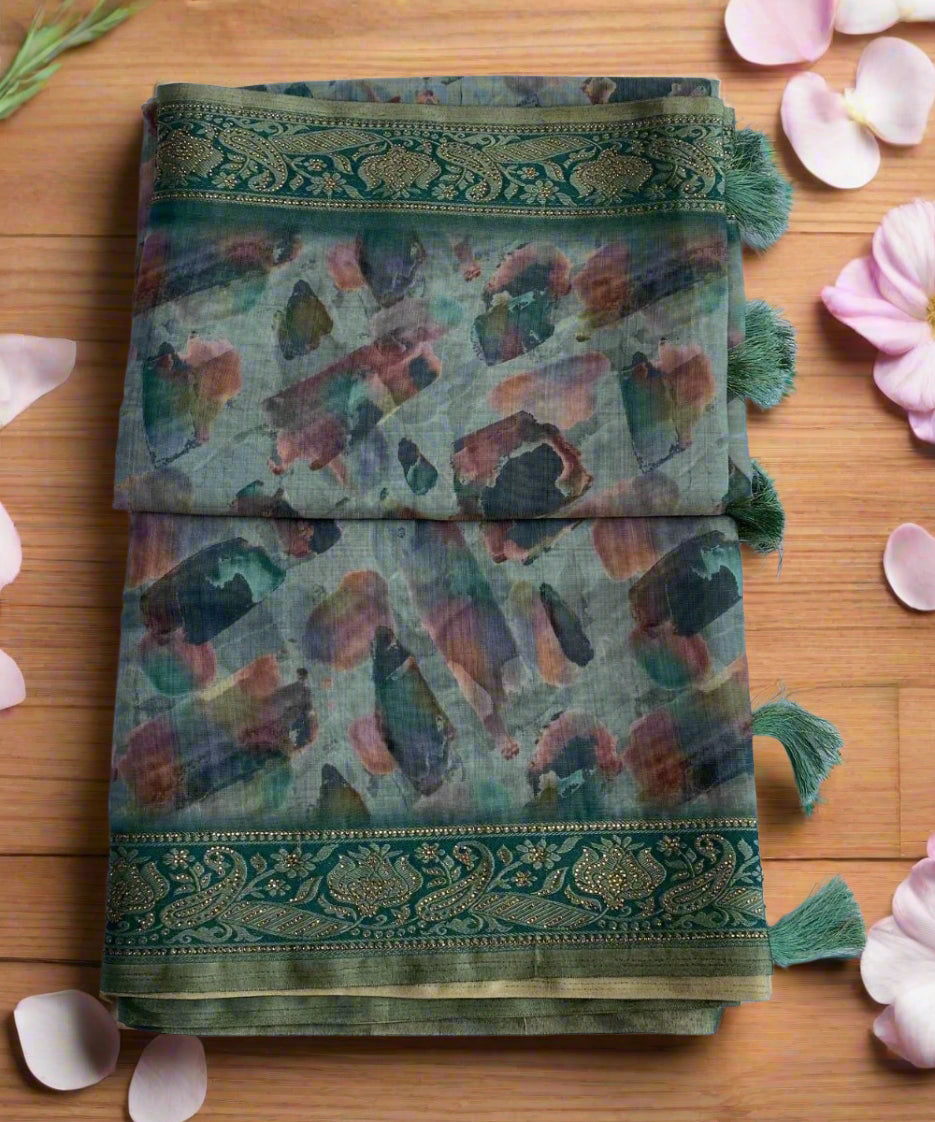 Formal Printed Saree for Girls