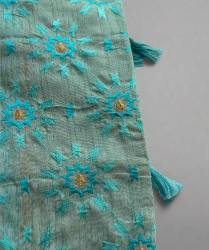 Sea Blue Colored Saree