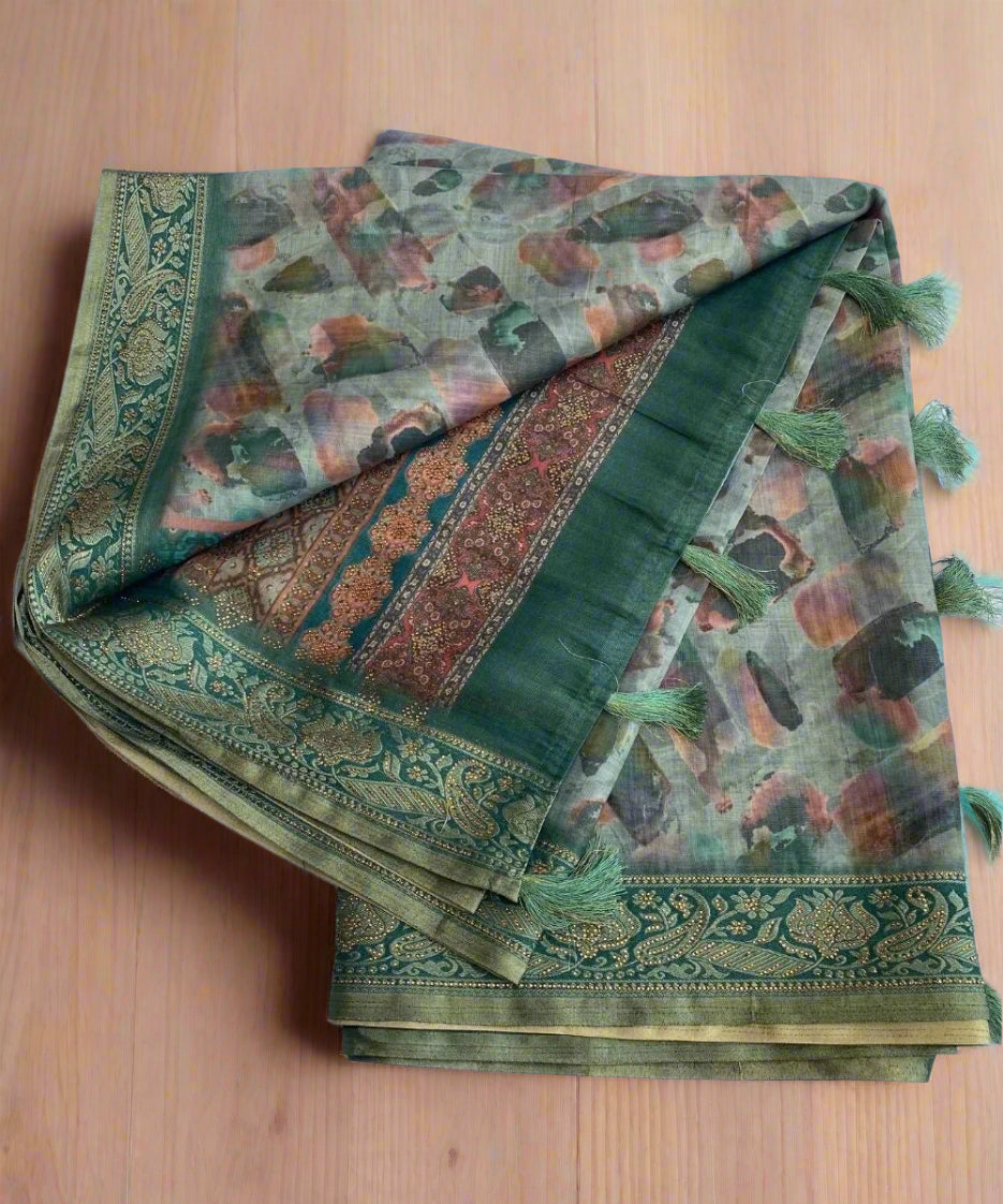 Formal Printed Saree for Girls