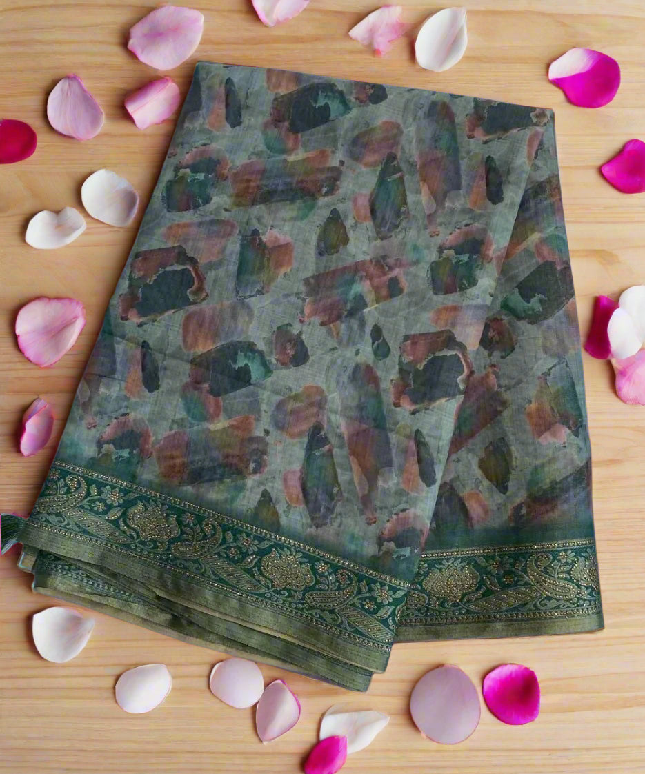 Formal Printed Saree for Girls