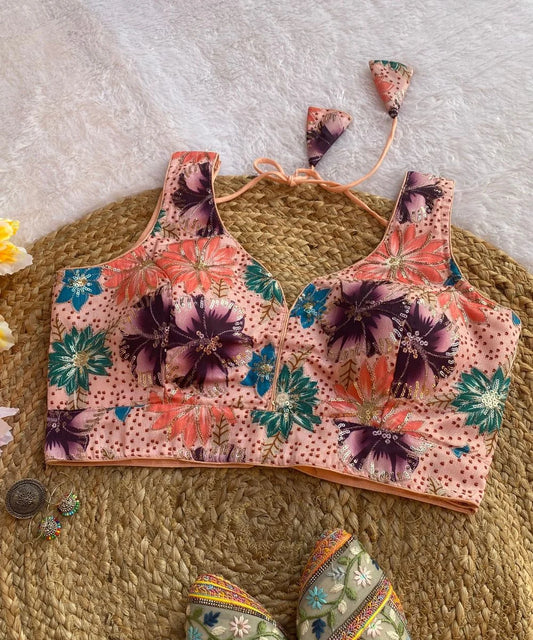 Pink Colored Floral Printed Blouse