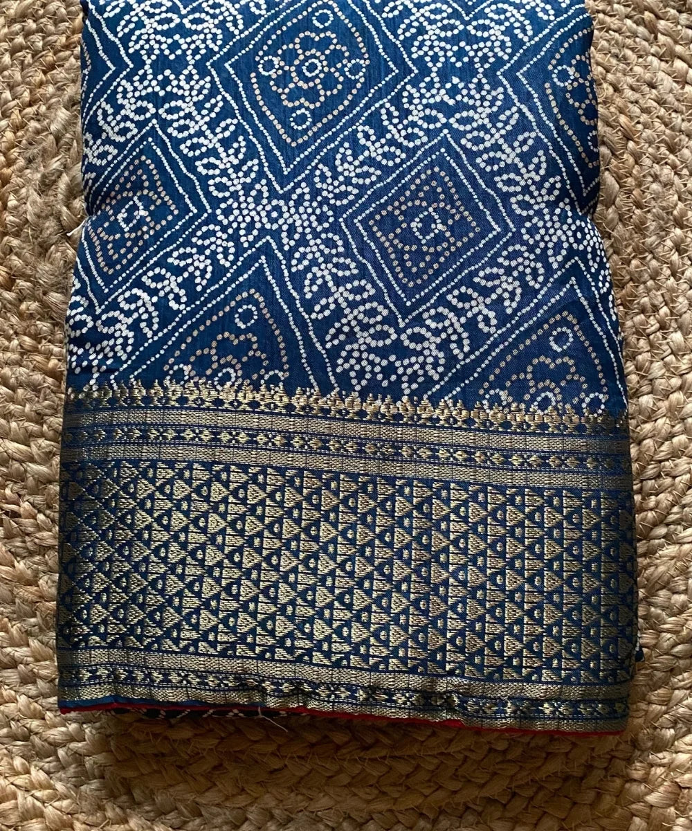Blue Bandhani Saree for Women
