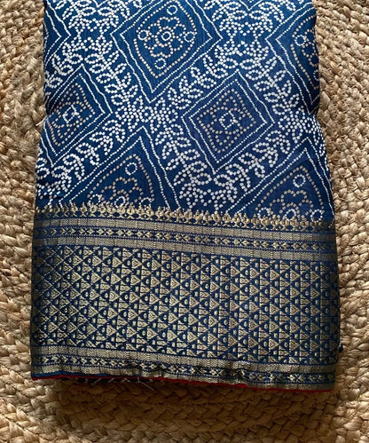 Blue Bandhani Saree for Women