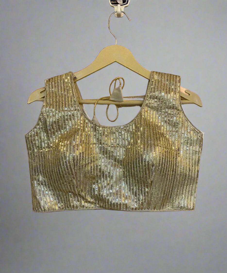 Golden Sequin Blouse for Party