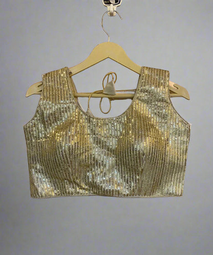 Golden Sequin Blouse for Party