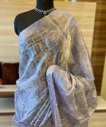 Grey Organza Saree