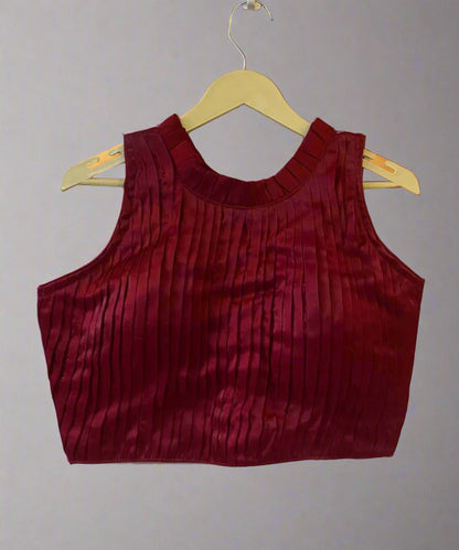 Maroon Colored Self-Designed Blouse