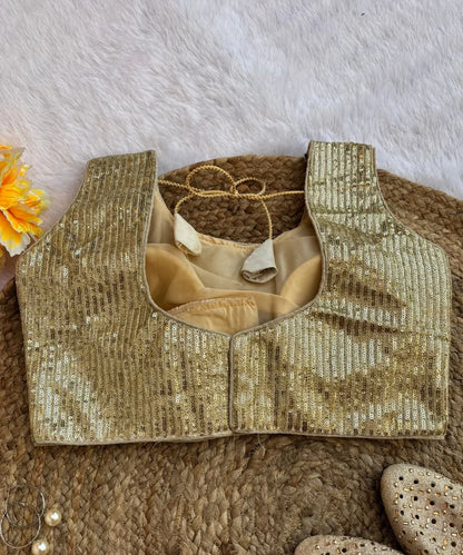 Golden Sequin Blouse for Party